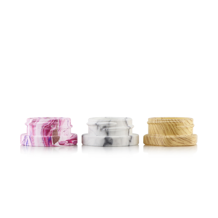 Low profile 3ml 5ml 7ml mini cbd wax oil glass container small child proof hexagon concentrate jar for dab with lid