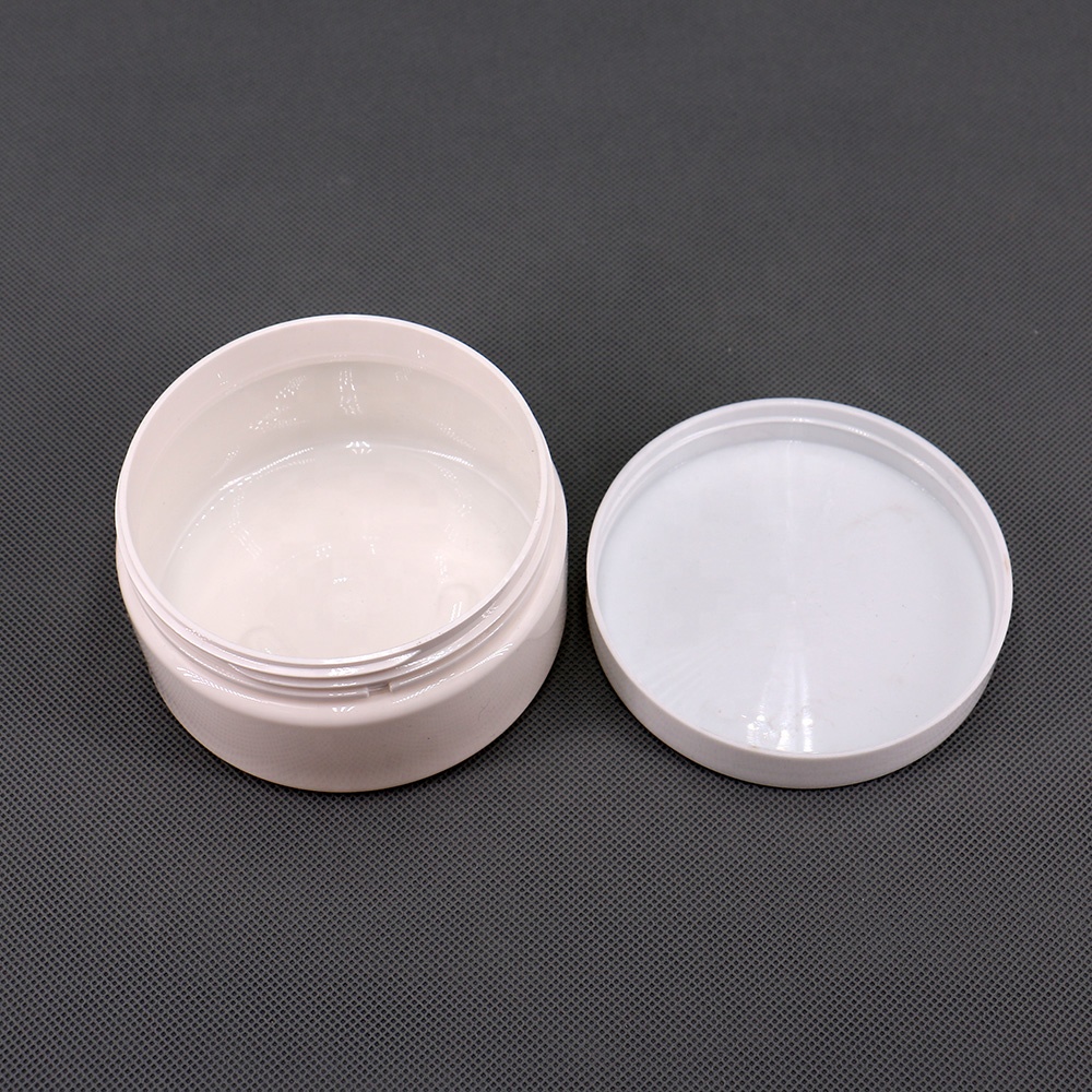 Low profile PET 250ML 500ml plastic Jar 250g 500g cosmetic cream jar skin care cream packaging with electroplating golden cap