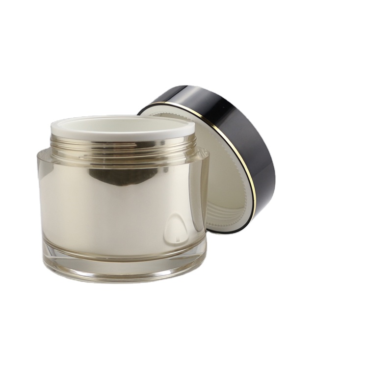 Low profile silver screen printing 200g empty cosmetic acrylic cream jars