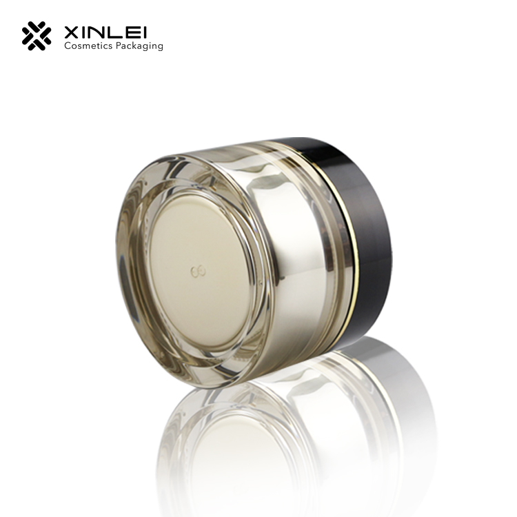 Low profile silver screen printing 200g empty cosmetic acrylic cream jars