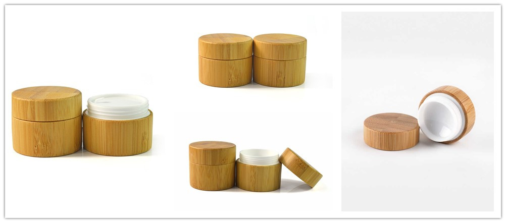Lower Price 5g 10g 15g 30g 50g 100g Custom Glass Black Amber White Clear Frosted Jars With Bamboo Screw Lid