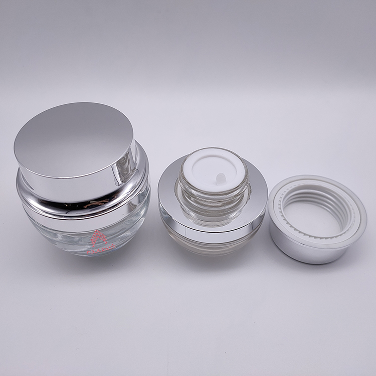 Lowest price high quality useful matte glass jar containers for cream with lid