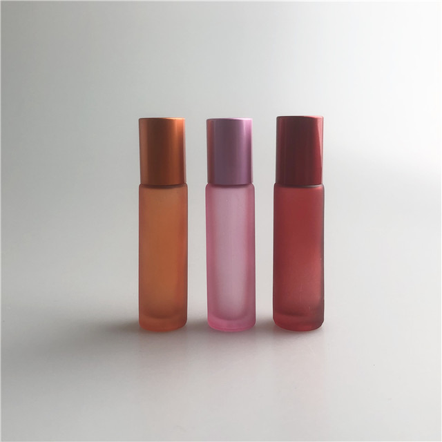Lubricantes sexo bottles / Rainbow color  10ml glass steel roller bottles