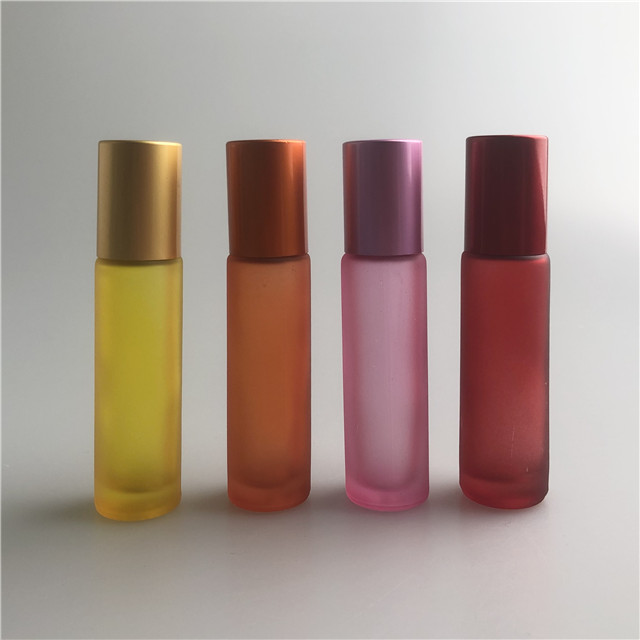 Lubricantes sexo bottles / Rainbow color 10ml glass steel roller bottles