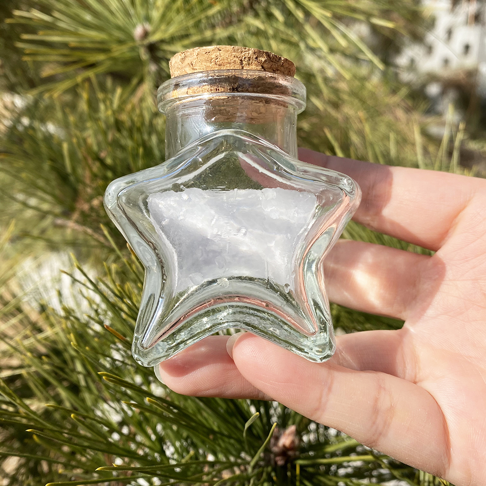 Lucky Star Pentagram glass bottle with cork 50ml 150ml 300ml 500ml 800ml wishing bottle candy jar favor wedding gifts for guests