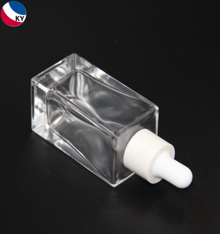 Luxurious Flat Shoulder Transparent 30Ml Fashion Glass Dropper Bottle