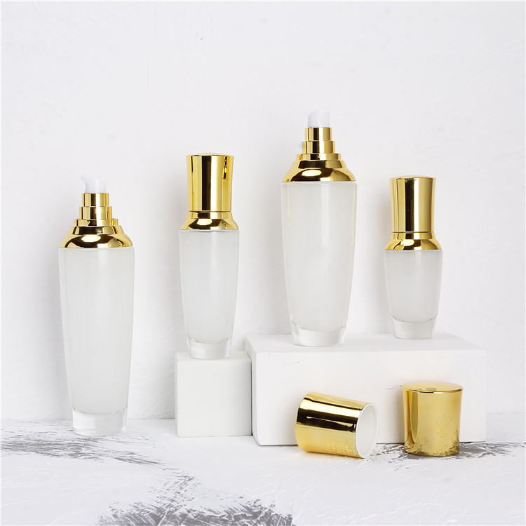 Luxurious Lotion Glass Bottle Skin Care Cosmetic Packaging Bottle Travel Empty Bottle and Jar
