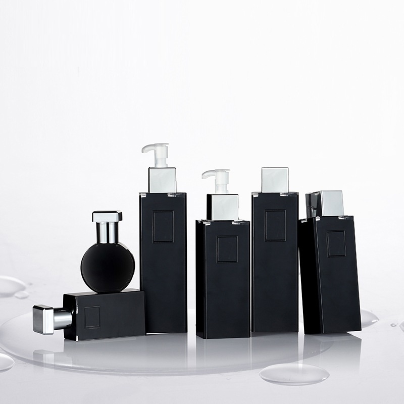 Luxurious square acrylic cosmetic bottles and jars with good price empty cosmetic bottles and jars plastic lotion bottles