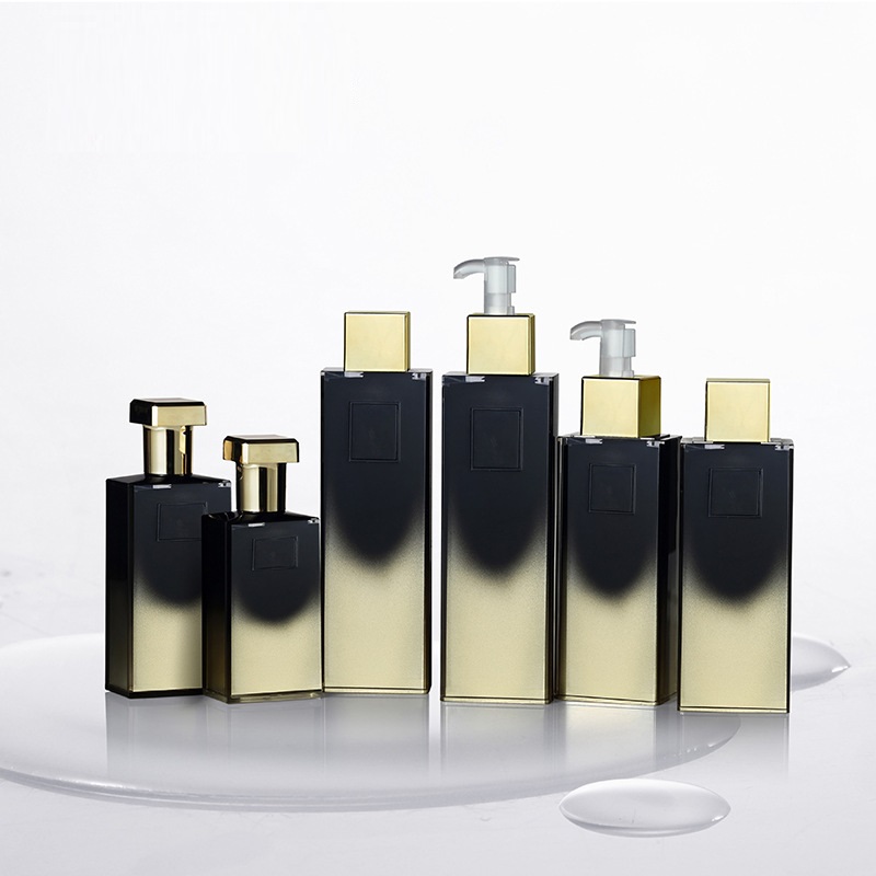 Luxurious square acrylic cosmetic bottles and jars with good price empty cosmetic bottles and jars plastic lotion bottles