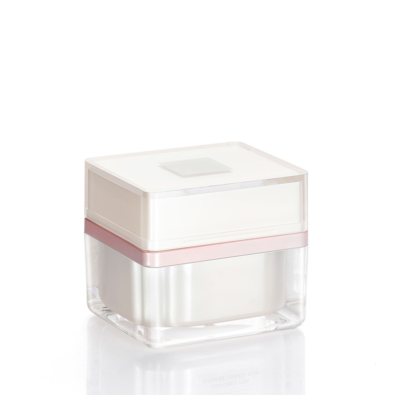 Luxurious square acrylic cosmetic bottles and jars with good price empty cosmetic bottles and jars plastic lotion bottles