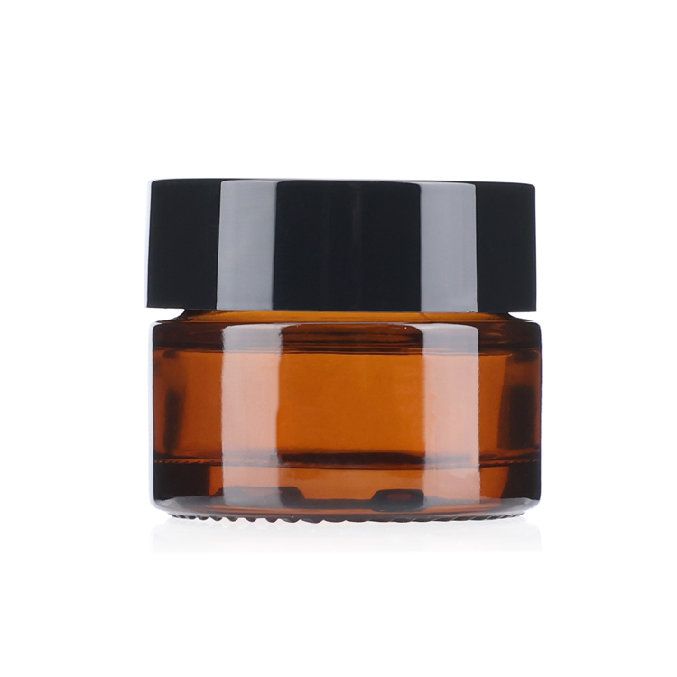 Luxury 1 1.7 oz 5 10 15 20 ml 25 30 50 100 g empty wide mouth amber container brown candle glass jar with lids