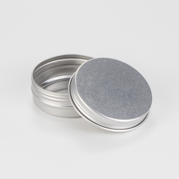 Luxury 10 15 20 30 50 60 80 100 150 200 gram makeup flat face cream containers silver aluminum tin jar with lid