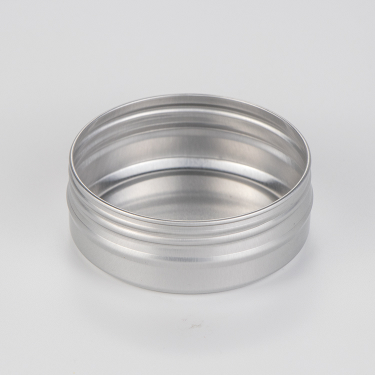 Luxury 10 15 20 30 50 60 80 100 150 200 gram makeup flat face cream containers silver aluminum tin jar with lid