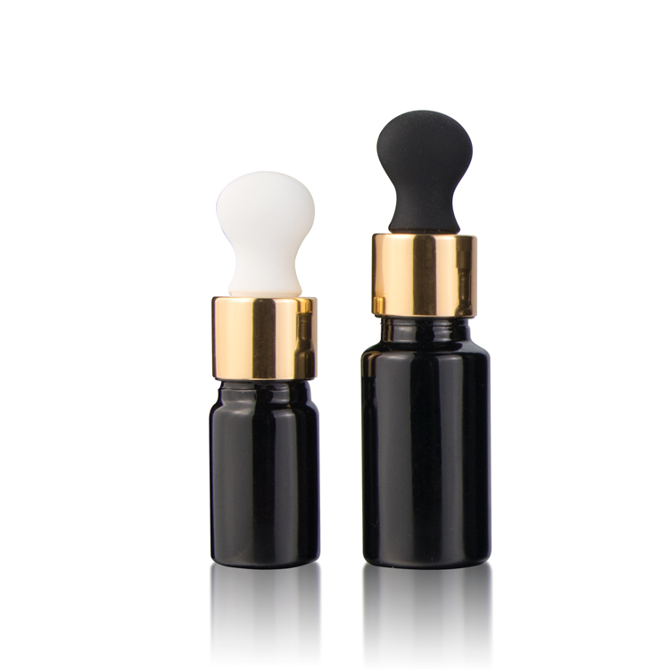 Luxury 10 15 30 ml 50 60 100 ml empty CBD oil dark violet glass dropper bottles with black dropper cap for facial serum