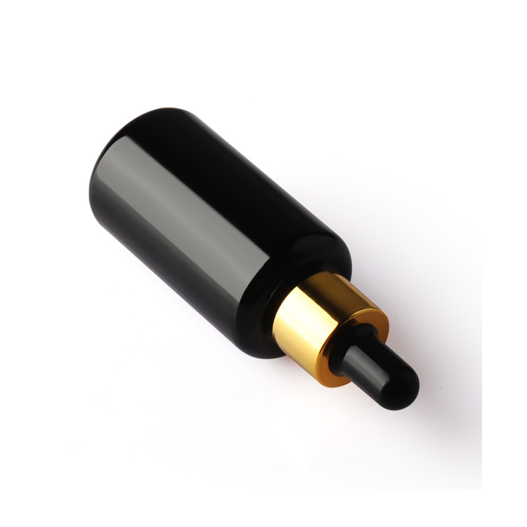 Luxury 10 15 30 ml 50 60 100 ml empty facial serum dark violet glass dropper bottles with black dropper cap