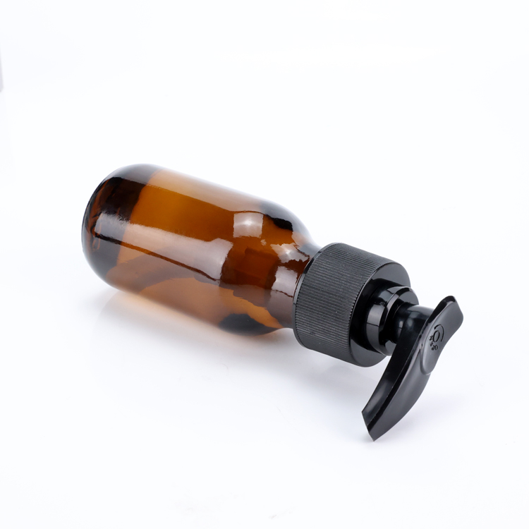 Luxury 100 125 150 200 250 ml 2 5 oz glass amber creams body scrub big hand wash liquid soap shampoo bottle with lotion pump