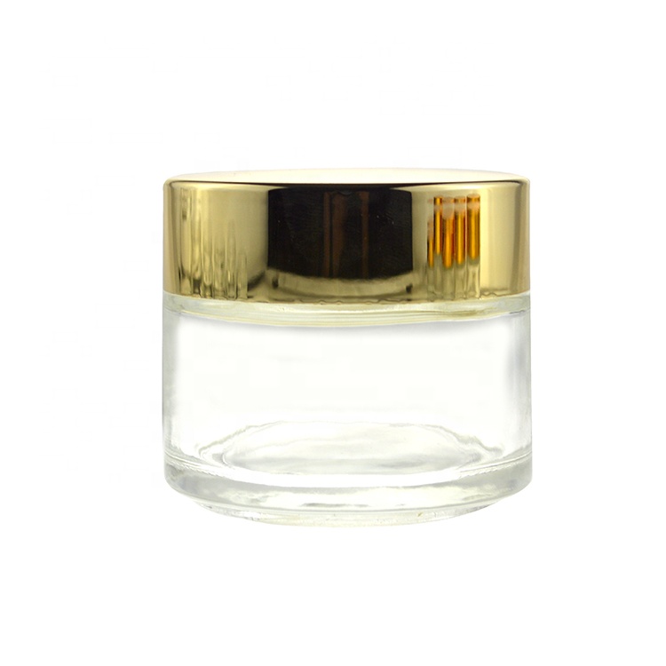 Luxury 100g clear empty cosmetic glass jars for face cream with lid
