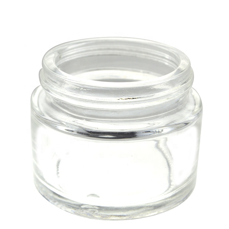 Luxury 100g clear empty cosmetic glass jars for face cream with lid