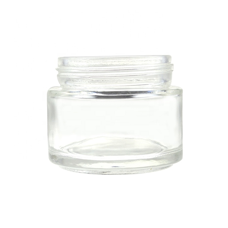 Luxury 100g clear empty cosmetic glass jars for face cream with lid