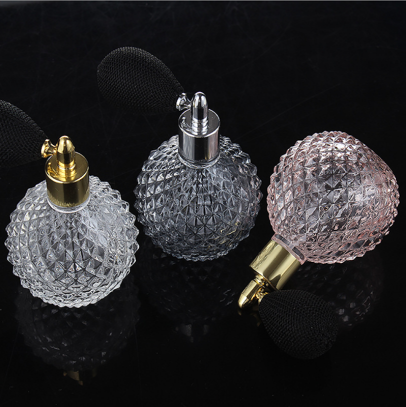 Luxury 100ml Vintage Style Ball Shaped Refillable Fine spray Perfume Atomizer Spray Glass Bottle