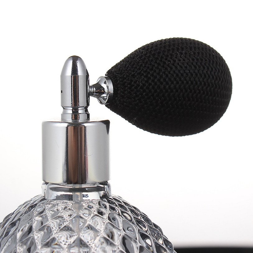Luxury 100ml Vintage Style Ball Shaped Refillable Fine spray Perfume Atomizer Spray Glass Bottle