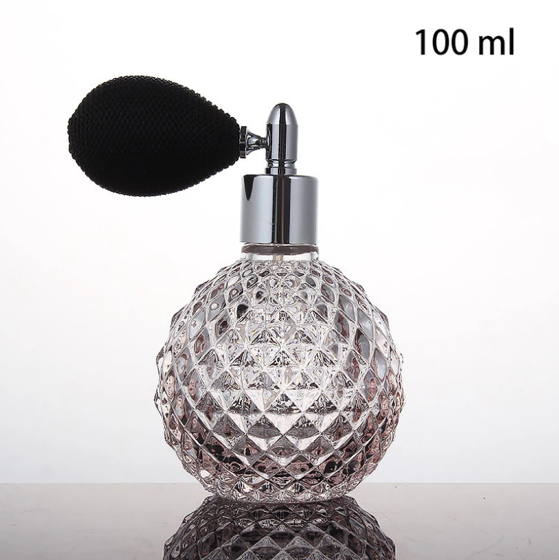 Luxury 100ml Vintage Style Ball Shaped Refillable Fine spray Perfume Atomizer Spray Glass Bottle