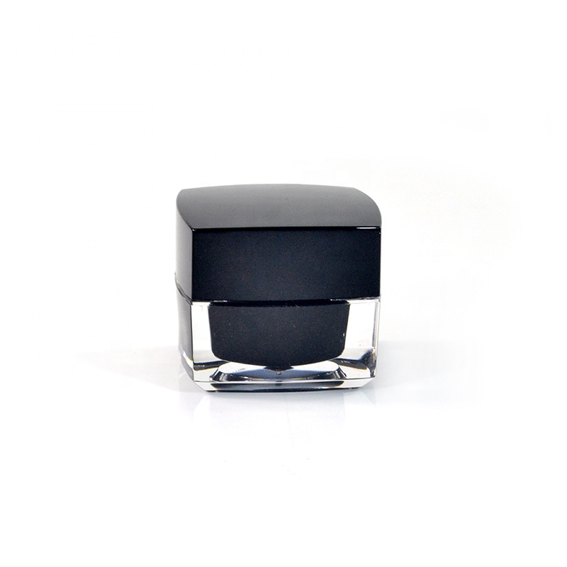 Luxury 10g 15g 20g 30g 50g Cylinder Body Black Cap Empty Acrylic Plastic Cosmetic Cream Jar Container For Skin Care Cream