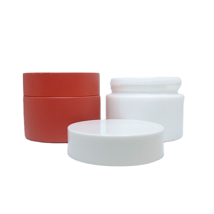 Luxury 10g 15g  20g 30g painting  White and  red  Porcelain Cosmetics Packaging Cream Glass  Jar with plastic lid