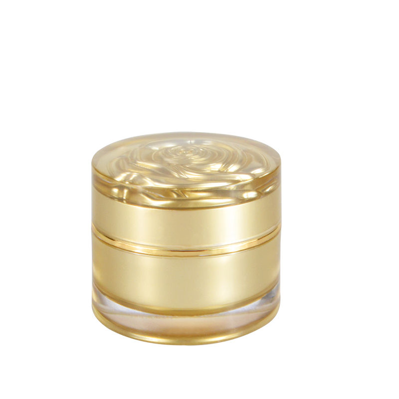 Luxury 10g face cream makeup container powder cosmetics acrylic jar with screw rose lid