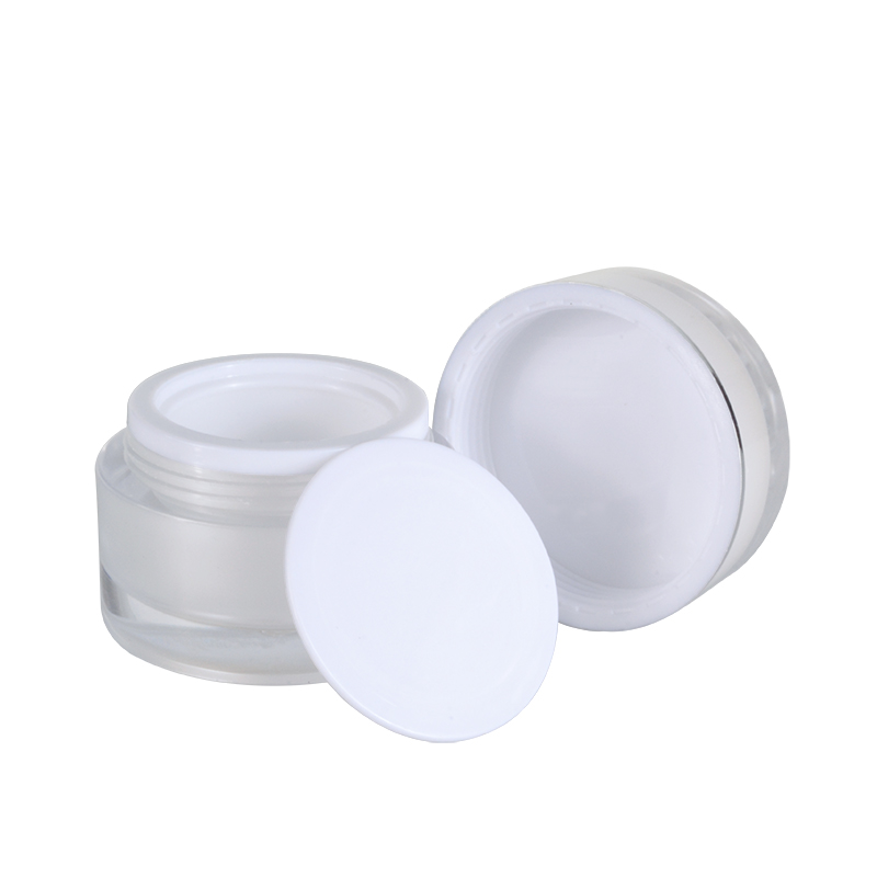Luxury 10g face cream makeup container powder cosmetics acrylic jar with screw rose lid