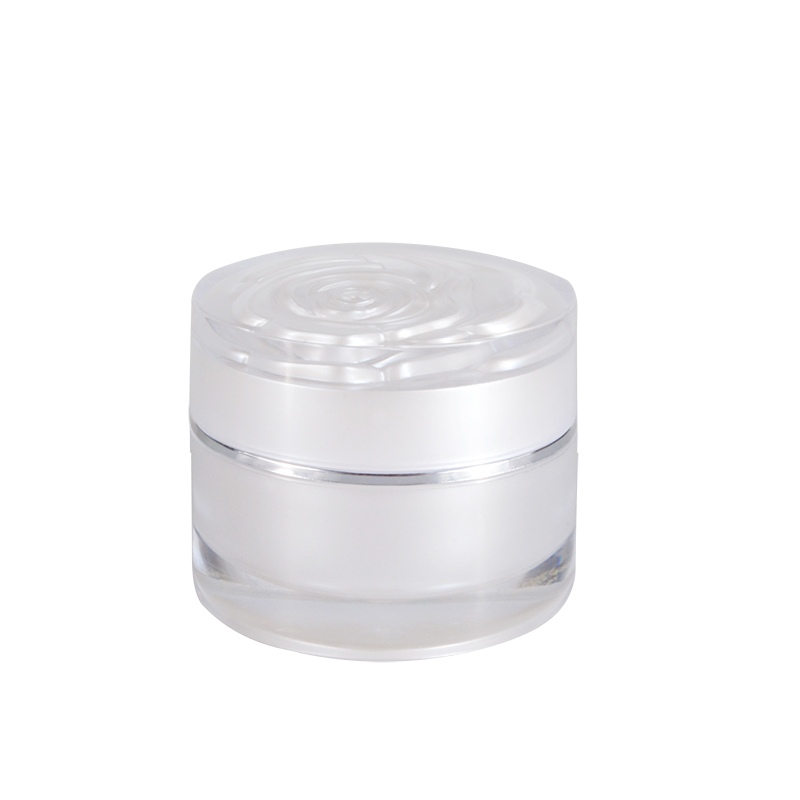 Luxury 10g face cream makeup container powder cosmetics acrylic jar with screw rose lid