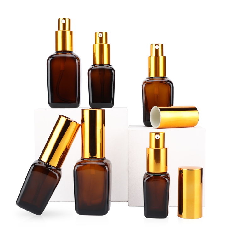 Luxury 10ml 15ml 20ml 30ml 50ml 100ml amber clear glass perfume bottle with aluminum pump spray cap