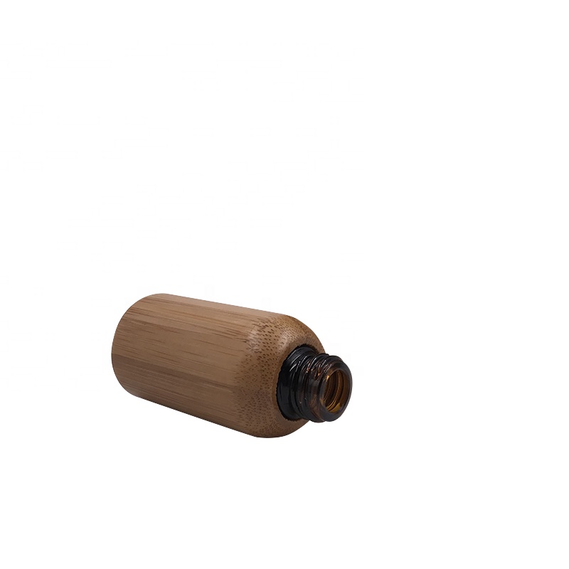 Luxury 10ml 15ml 20ml 30ml 50ml 100ml bamboo colored glass Alcohol disinfectant spray bottle with pp atomizer