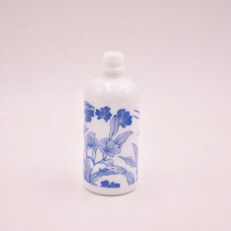 Luxury 10ml 15ml 30ml 50ml 100ml essential oil skin care massage oil white porcelain opal ceramic bottle with dropper