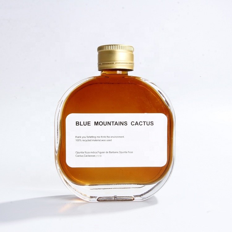 Luxury 120ml Flat Glass Bottle With Aluminum Lid For Rum Vodka Gin Package