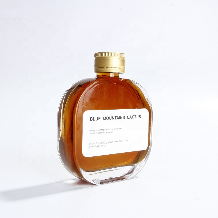 Luxury 120ml Flat Glass Bottle With Aluminum Lid For Rum Vodka Gin Package