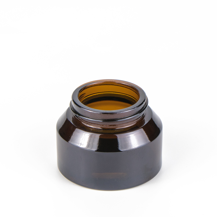 Luxury 15 30 50 100 200 g 1oz empty brown csoemtic container facial cream glass amber jar with plastic cap