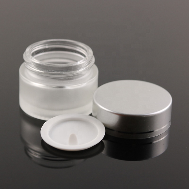Luxury 15 ml Matte Frosted Empty Lip Balm Small Container Round Cosmetic Packaging Glass Cream Jar With UV Silver Lid (GJM19)