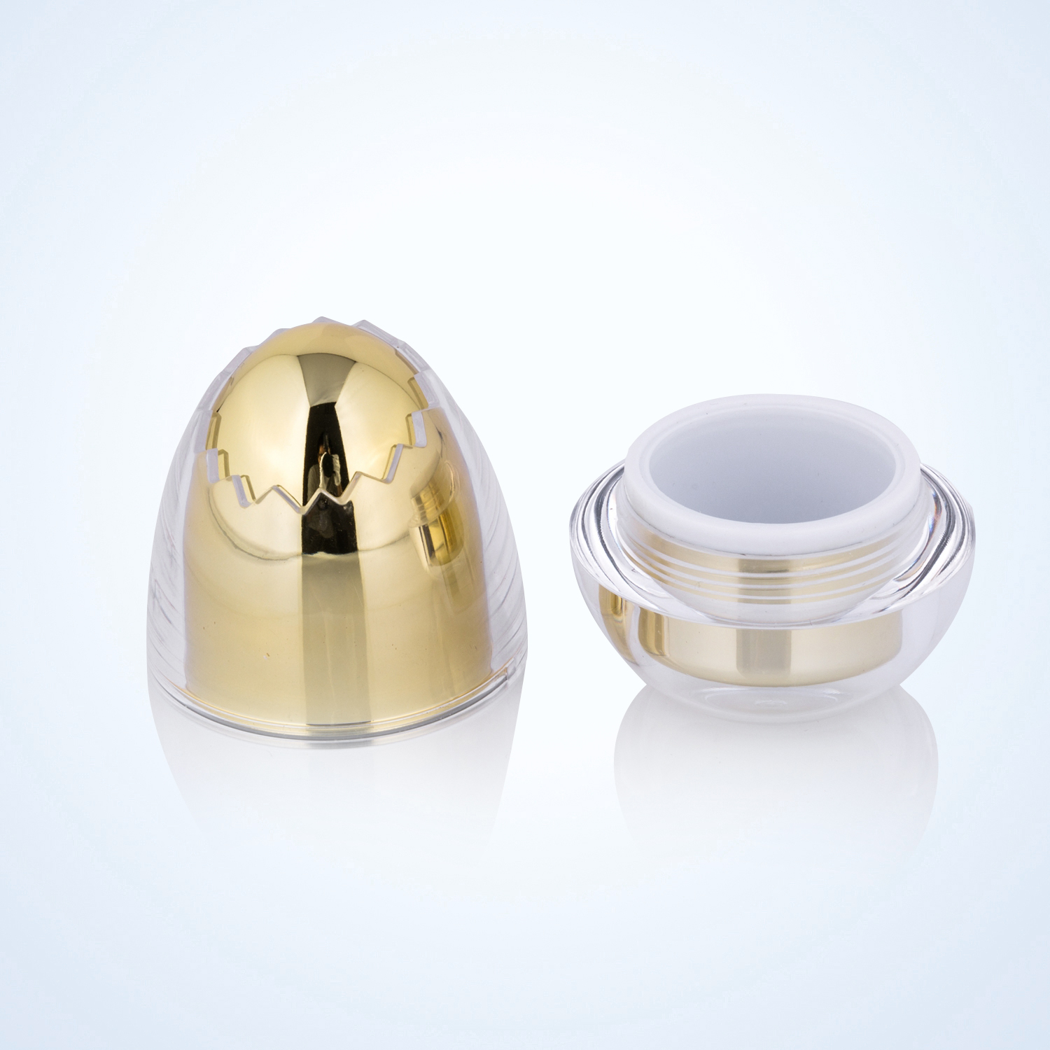 Luxury 15g 20g 30g oval shape cosmetic container acrylic cream jar Egg shape jar