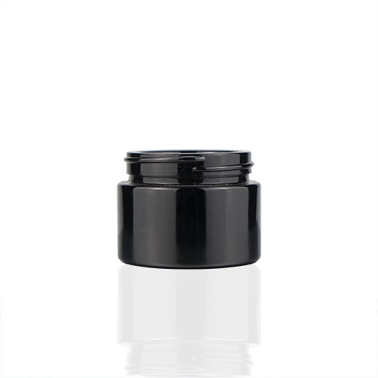 Luxury 15g 30g 50g 100g 200g Black UV Dark Ultra Violet Cosmetic Glass Container Jar With Lids for Skin Care Products