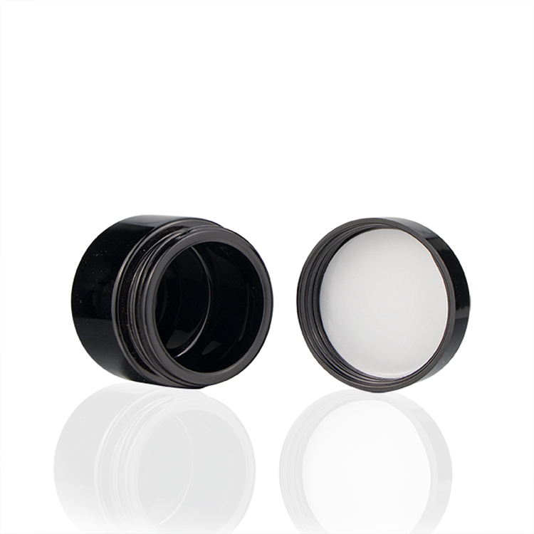 Luxury 15g 30g 50g 100g 200g Black UV Dark Ultra Violet Cosmetic Glass Container Jar With Lids for Skin Care Products