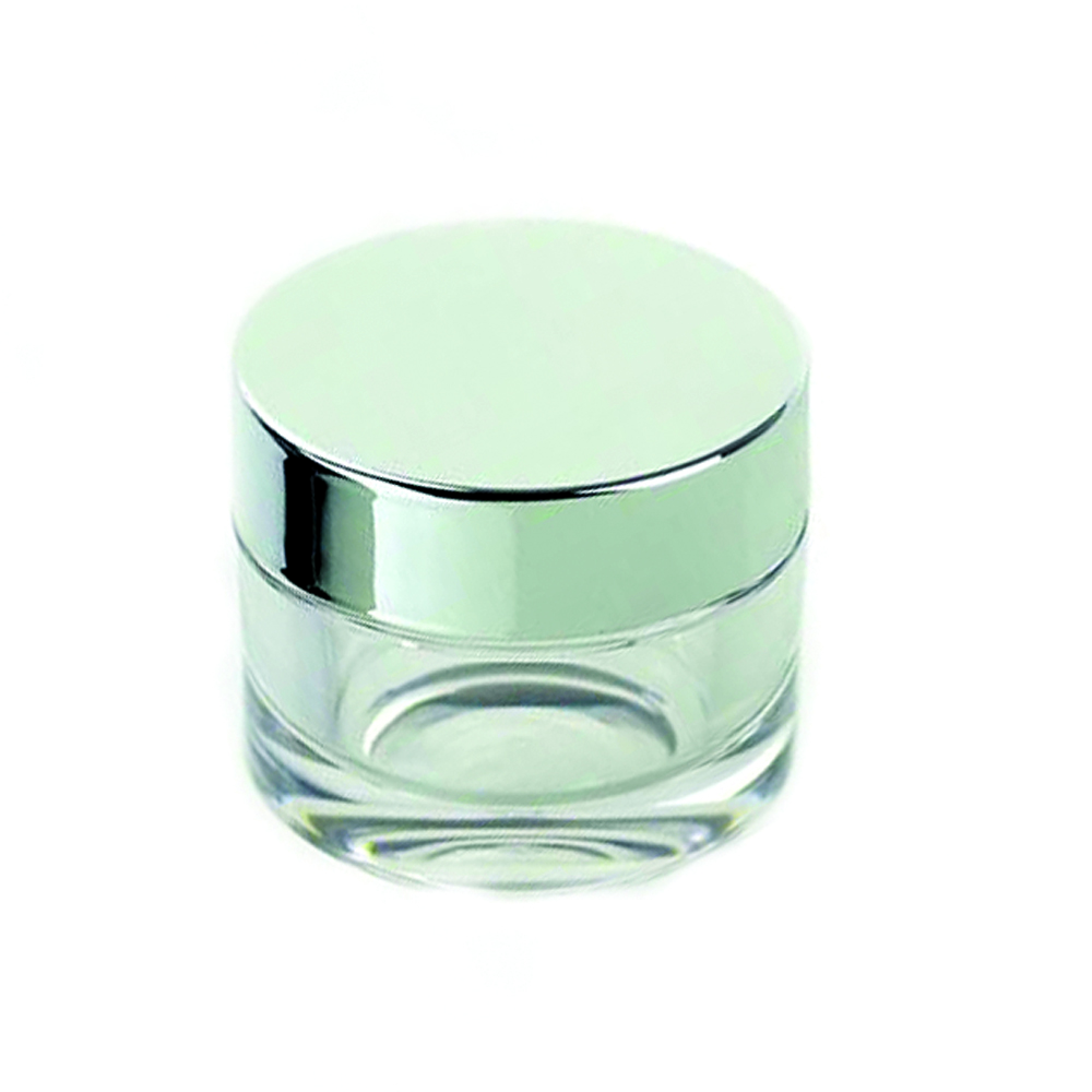 Luxury 15g 30g 50g 100g Clear PETG Plastic Cosmetic Cream Jar with Silver Double Wall Lid
