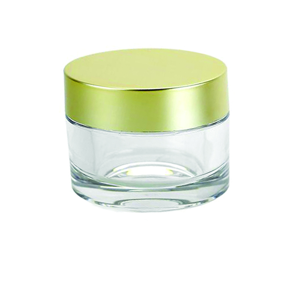 Luxury 15g 30g 50g 100g Clear PETG Plastic Cosmetic Cream Jar with Silver Double Wall Lid