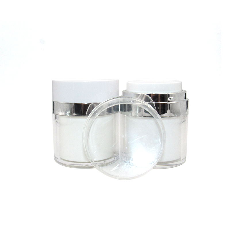 Luxury 15g 30g 50g Personal Care Cream Airless Jar Refillable Injection Cosmetic Airless Pump Jar with Matching Clear Cap