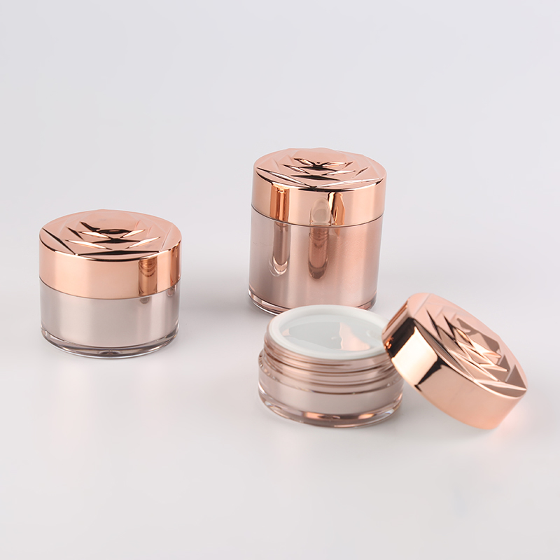 Luxury 15g 30g 50g Pink Plastic Cosmetic Jars Acrylic Body Eye Cream Jar