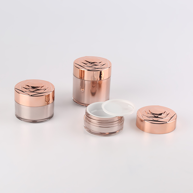 Luxury 15g 30g 50g Pink Plastic Cosmetic Jars Acrylic Body Eye Cream Jar