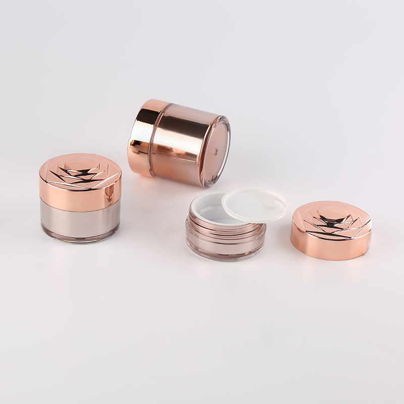 Luxury 15g 30g 50g Pink Plastic Cosmetic Jars Acrylic Body Eye Cream Jar