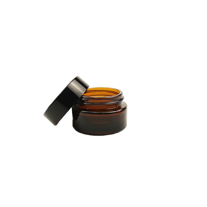 Luxury 15g 30g 50g amber cream glass jar empty bottle cosmetic container cream jar