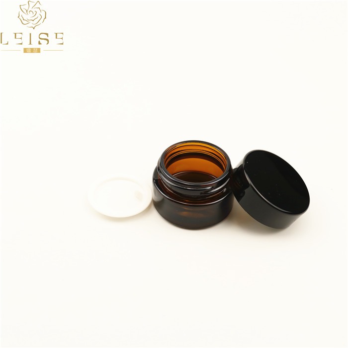 Luxury 15g 30g 50g amber cream glass jar empty bottle cosmetic container cream jar