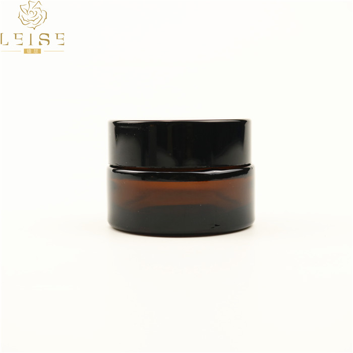 Luxury 15g 30g 50g amber cream glass jar empty bottle cosmetic container cream jar